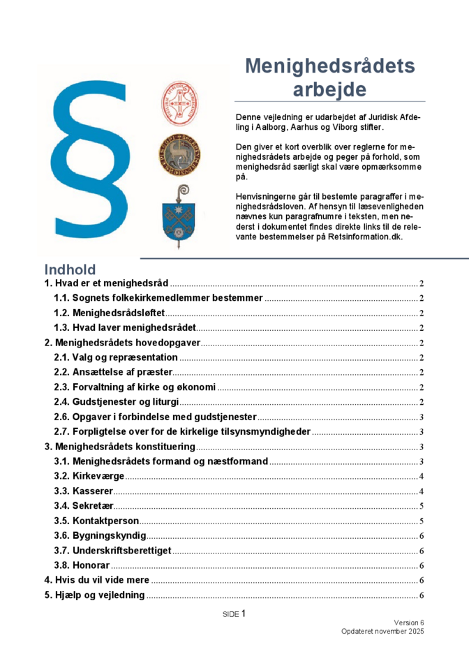 Vejledning om menighedsrådets arbejde